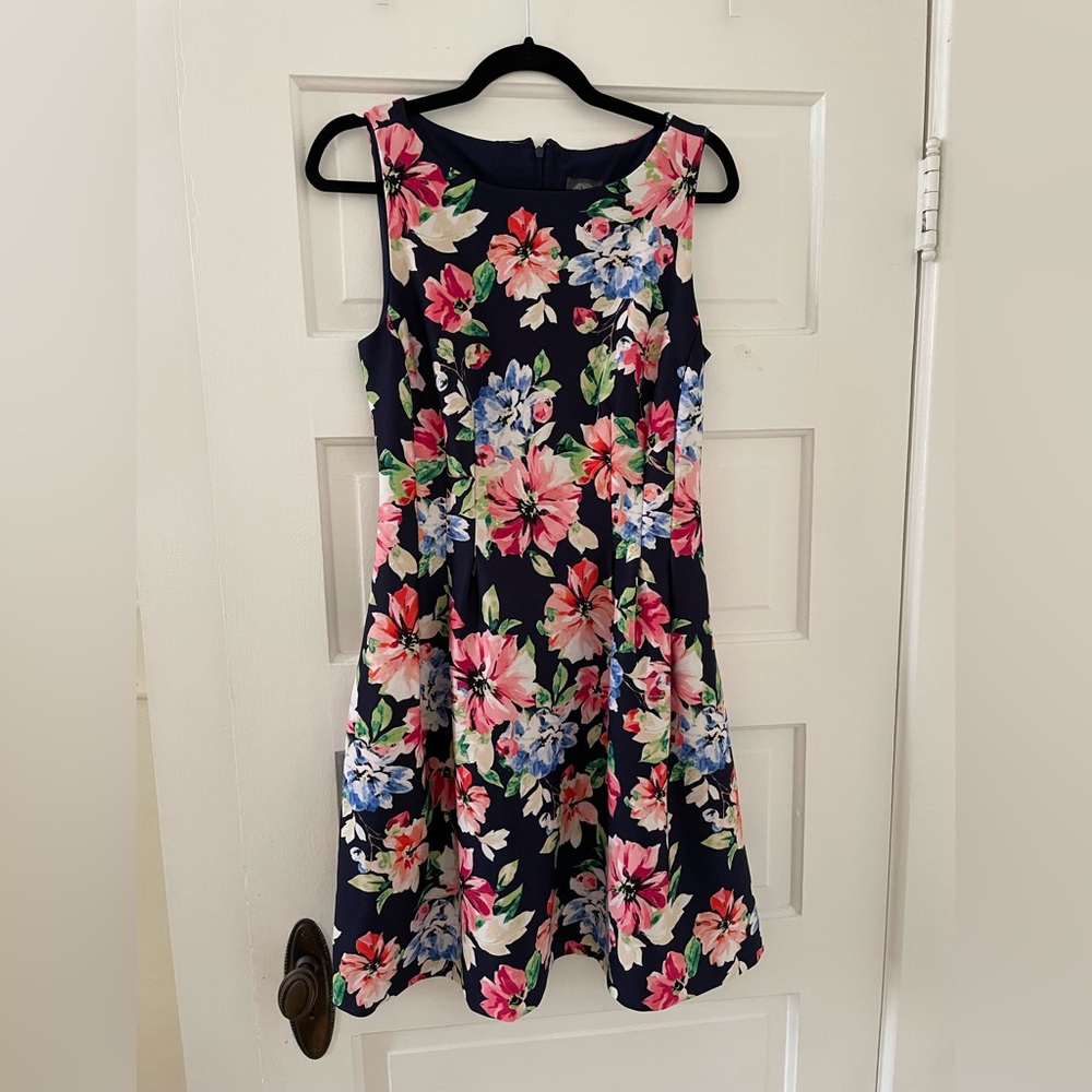 Vince Camuto Navy Floral Dress
